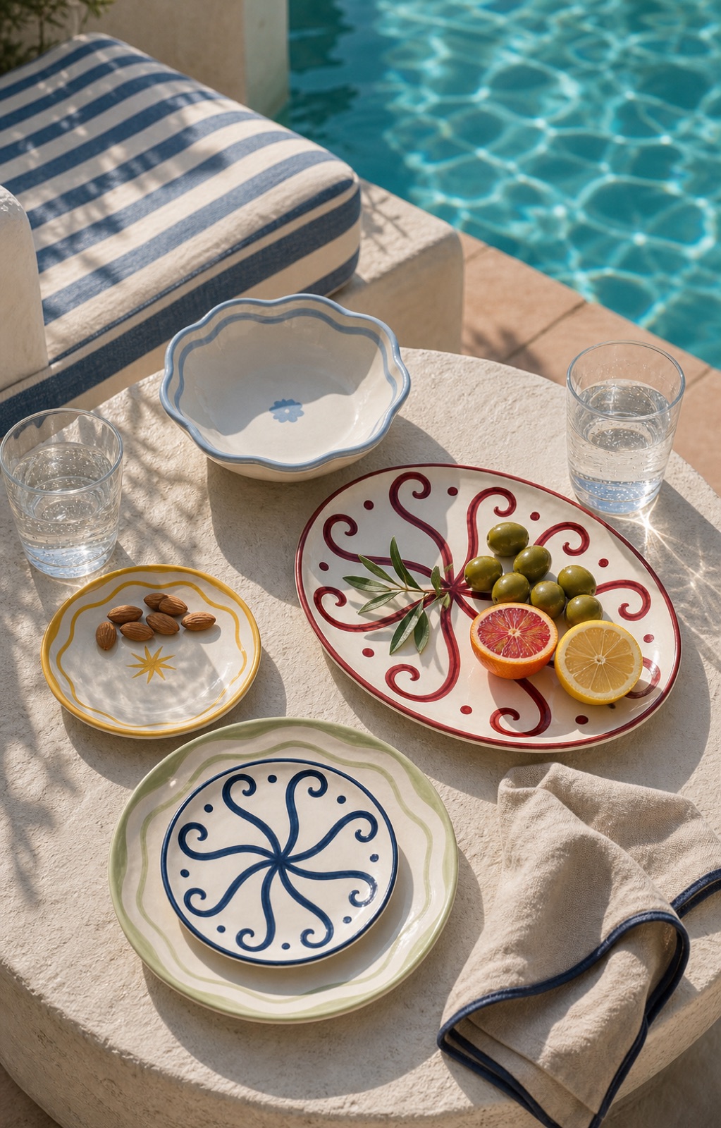 Apéritivo au bord de la piscine